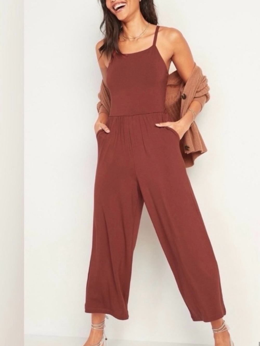 Women’s Wide-Leg Jumpsuit in Rust Orange